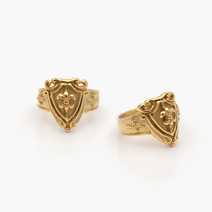AB-0244 Anillo Caballero Acero Inoxidable Escudo 0244 - Imagen 1