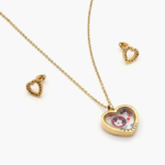 Juego Acero Inoxidable Corazón Relicario 0184