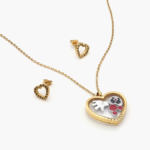 Juego Acero Inoxidable Corazón Relicario 0190