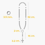 Rosario Acero Inoxidable San Benito & Cristo 3.5 mm. 0036 - Imagen 2