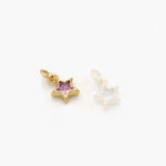 Mini Dije Chapa de Oro Estrella Zirconia - Blanca