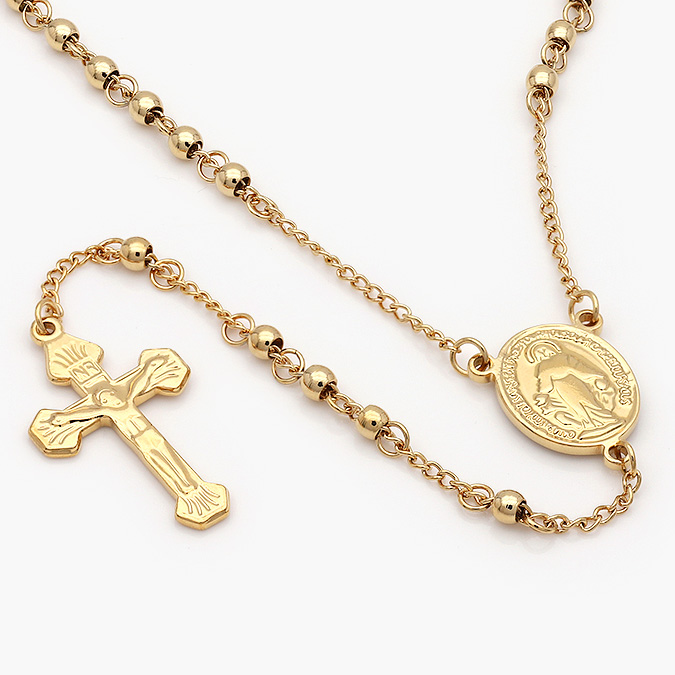 AR-0038 Rosario Acero Inoxidable Virgen María & Cristo 3.5 mm. 0038 - Imagen 1
