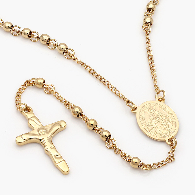AR-0039 Rosario Acero Inoxidable Virgen María & Cristo 3.5 mm. 0039 - Imagen 1