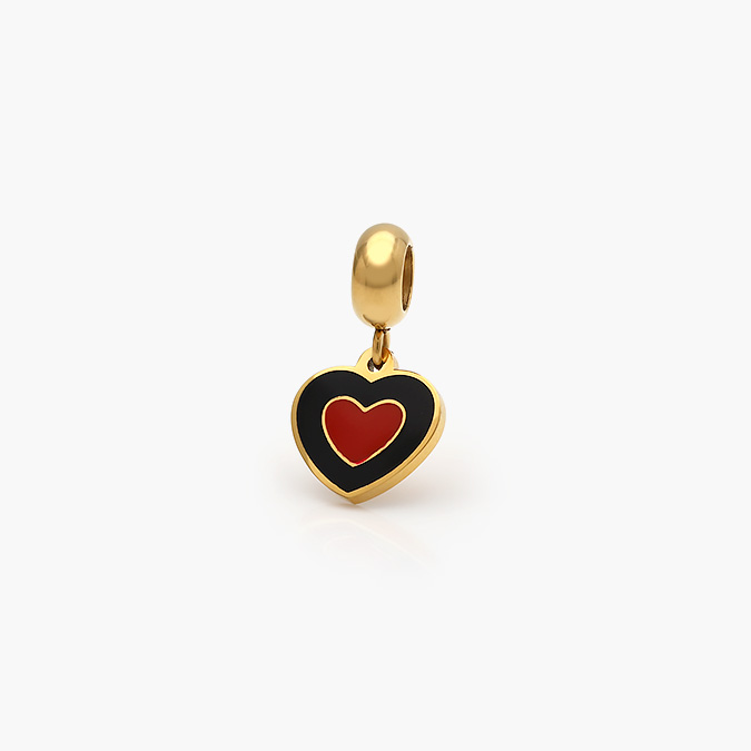 ACH-0102-O Dije Acero Inoxidable Corazón Esmalte 0102 - Imagen 1