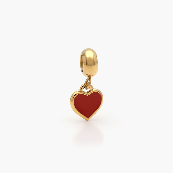 ACH-0286-O Dije Acero Inoxidable Corazón Esmalte 0286 - Imagen 1