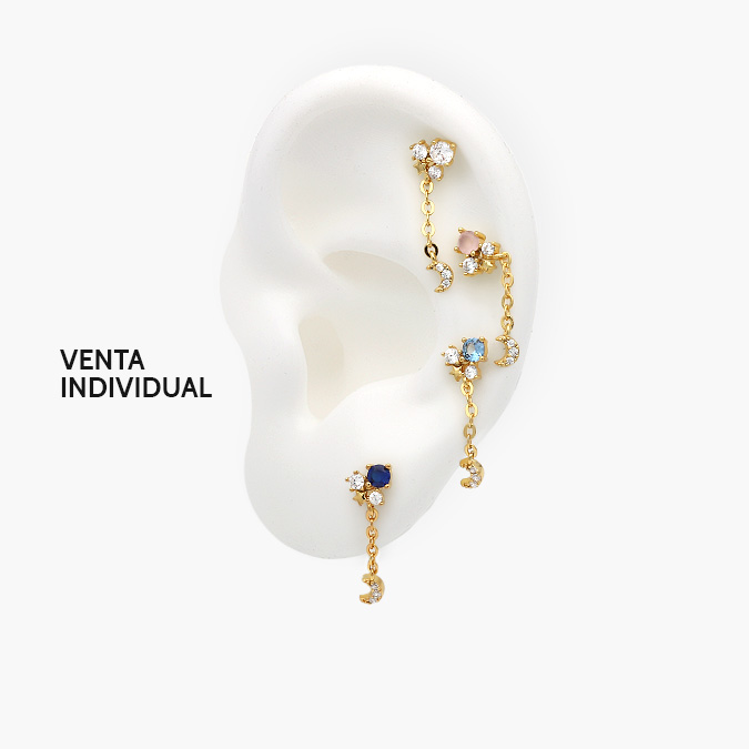 AAP-0019 Piercing Acero Inoxidable Luna Zirconias 0019 - Imagen 1