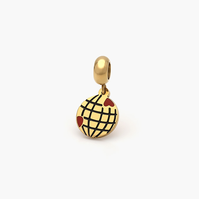 ACH-0296-O Dije Acero Inoxidable Mundo Corazónes 0296 - Imagen 1