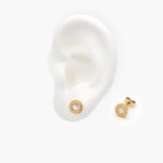 Broqueles Acero Inoxidable Madre Perla 8mm. 0012