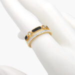 Anillo Acero Inoxidable Esmalte Zirconias 0287 - 6