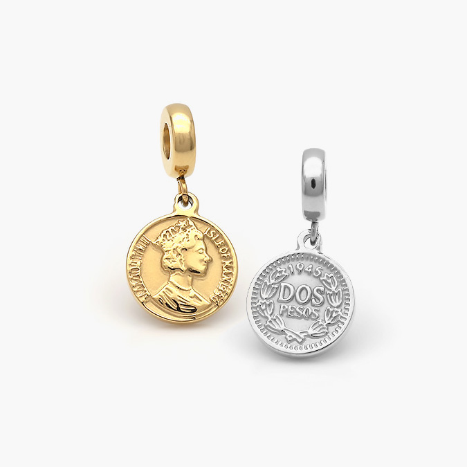 ACH-0326 Dije Acero Inoxidable Moneda Reina 0326 - Imagen 1