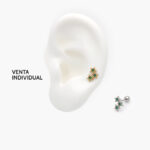 Piercing Acero Inoxidable Estrellas Verdes 0100 - Oro