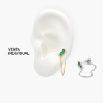 Piercing Acero Inoxidable Zirconia Verde 0118 - Oro