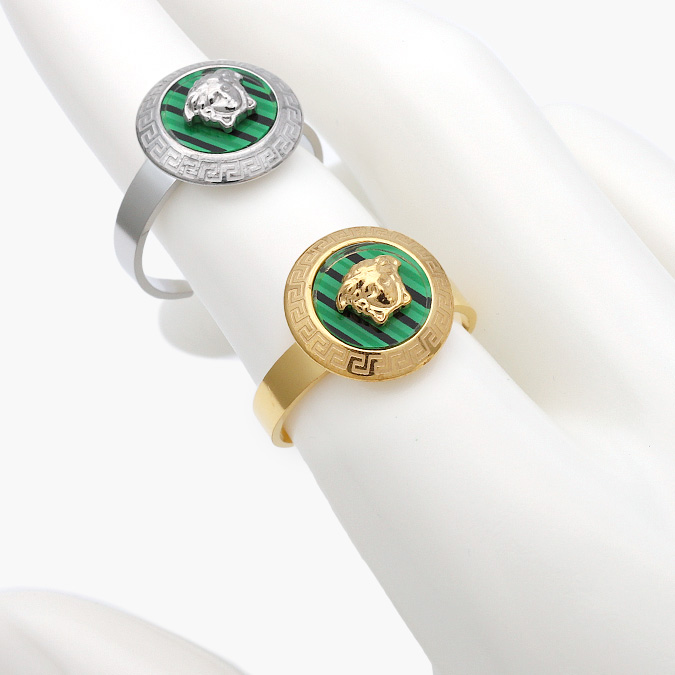 AB-0359 Anillo Acero Inoxidable Medusa Esmalte 0359 MEDIDA #9 - Imagen 1