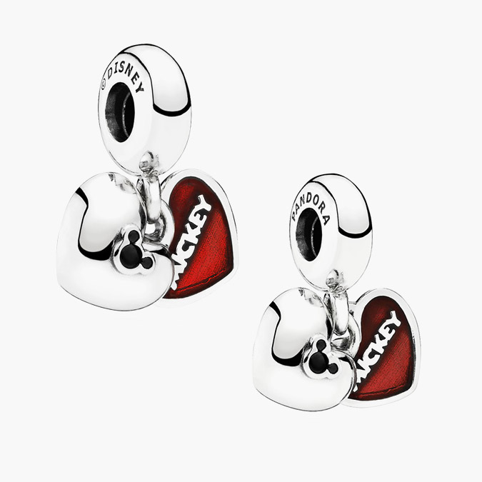 791441NCK Colgante Plata .925 Rodizado Mickey Corazón Esmalte 0205 - Imagen 1