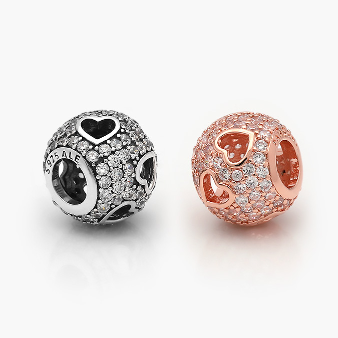 PCH0034 Charm Plata .925 Rodio & ALE MET Corazón 0034 - Imagen 1