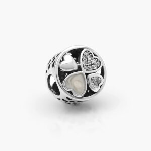 Charm Plata .925 Rodizado Corazones 0048