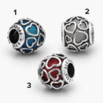 Charm Plata .925 Rodizado Barril Corazones 0050 - Modelo 1