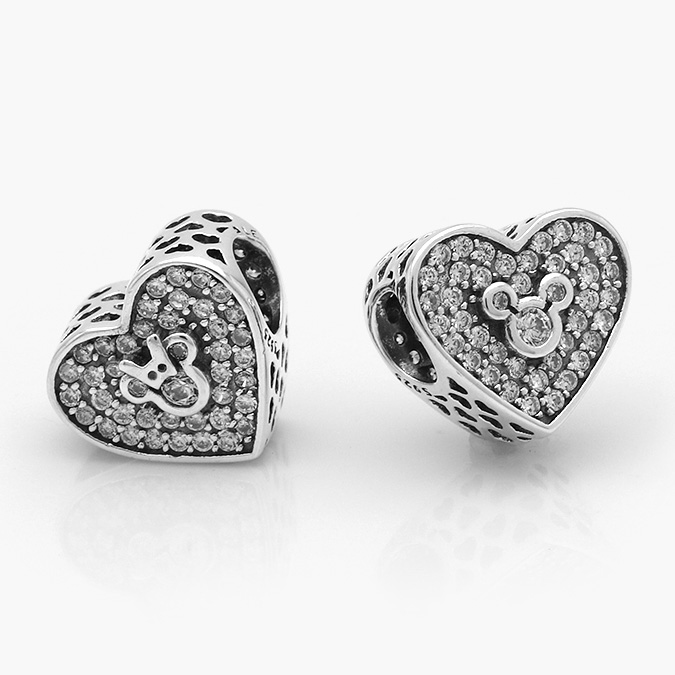 PCH0061P Charm Plata .925 Rodizado Corazón Mickey 0061 - Imagen 1