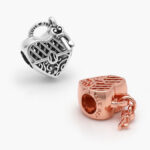 Charm Plata .925 Rodio & ALE MET Corazón Candado Llave 0085 - ALE MET