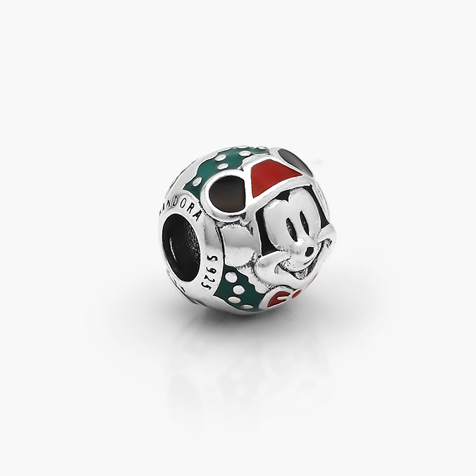PCH0092P Charm Plata .925 Rodizado Mickey Navidad 0092 - Imagen 1