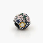 Charm Plata .925 Rodizado Flores Esmalte 0105