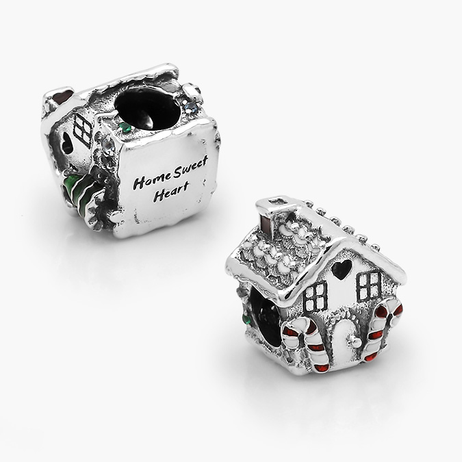 PCH0121P Charm Plata .925 Rodizado Casa de Jengibre 0121 - Imagen 1