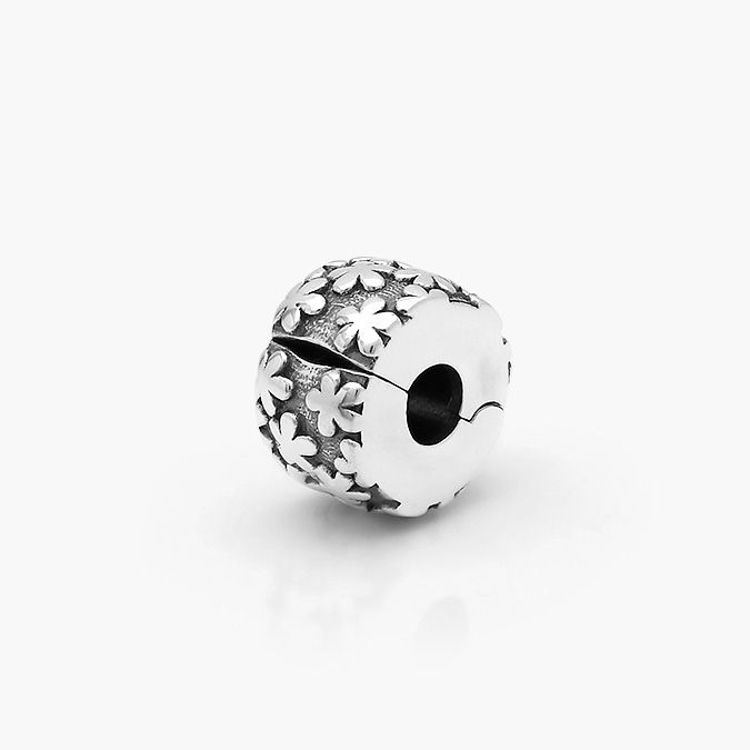 PCH0151P Clip Plata .925 Rodizado Flores 0151 - Imagen 1