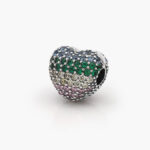 Clip Plata .925 Rodizado Corazón Zirconias 0157