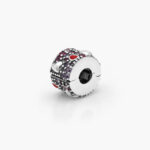 Clip Plata .925 Rodizado Corazones Zirconias & Esmalte 0163