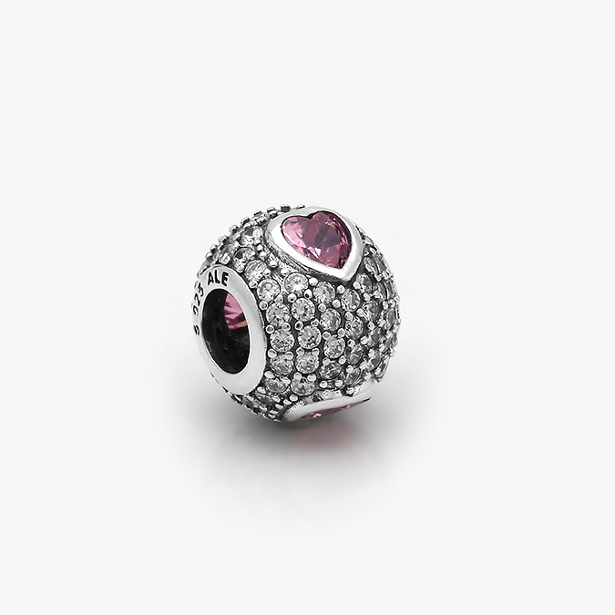 PCH0258P Charm Plata .925 Rodizado Corazón Zirconia 0258 - Imagen 1