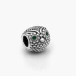 Charm Plata .925 Rodizado Búho Zirconia Verde 0263
