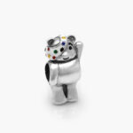 Charm Plata .925 Rodizado Osito Esmalte 0285