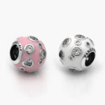 Charm Plata .925 Rodizado Esmalte Corazón 0288 - Rosa