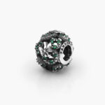 Charm Plata .925 Rodizado Corona Navideña 0306