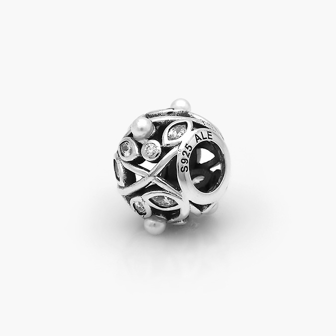 PCH0321P Charm Plata .925 Rodizado Perla Zirconias 0321 - Imagen 1