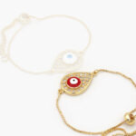 Pulso Chapa de Oro Ojo Turco Esmalte 0671 - Blanco