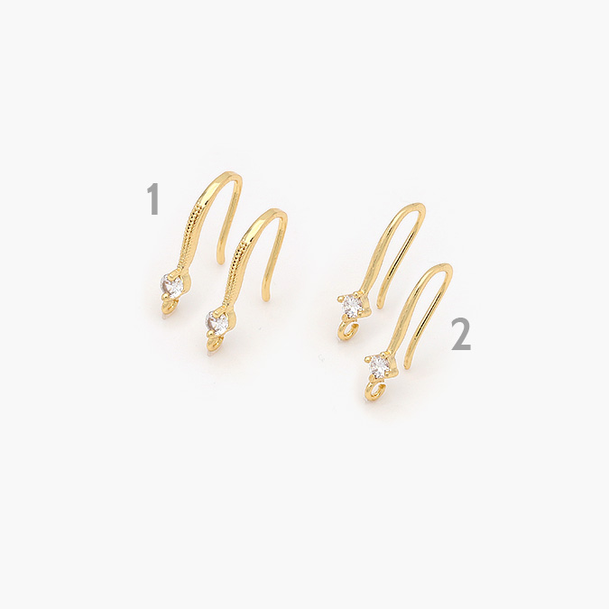 CA40666 Aretes Gancho Chapa de Oro para Dijes 0666 - Imagen 1