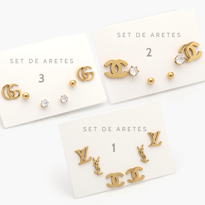 VA-08 Set Aretes Acero Inoxidable Grupo 08 - Imagen 1