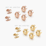Set Aretes Acero Inoxidable 0061 - Oro