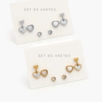 Set Aretes Acero Inoxidable 0124