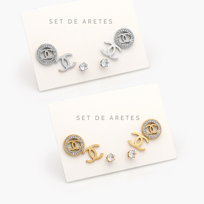 VA1600 Set Aretes Acero Inoxidable 1600 - Imagen 1