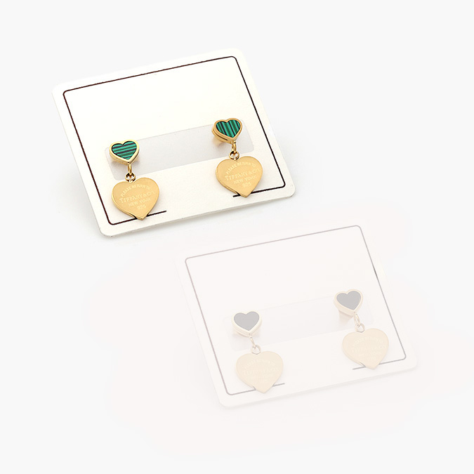 marcaca47 Aretes Acero Inoxidable Corazón Esmalte 0041 - Imagen 1