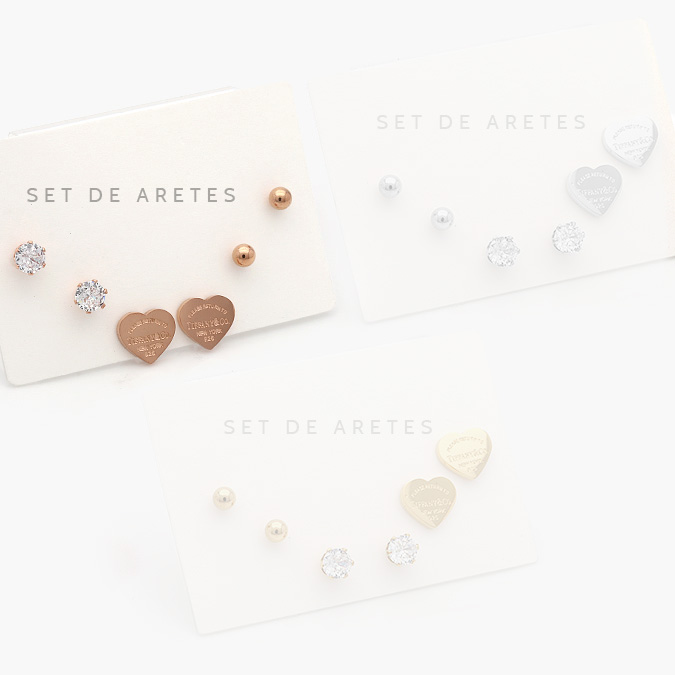 marcate90 Set Aretes Acero Inoxidable 1417 - Imagen 1