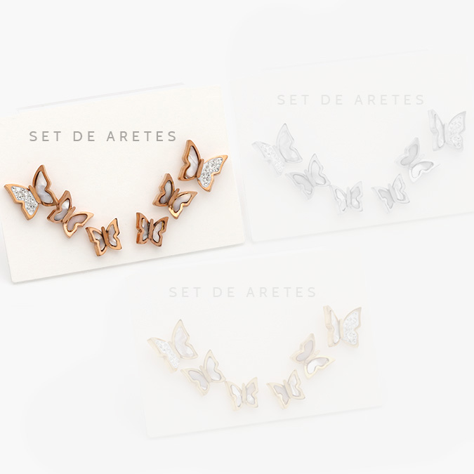 mmarca81 Set Aretes Acero Inoxidable 1577W - Imagen 1