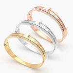 Brazalete Acero Inoxidable Tornillo Zirconias 0353