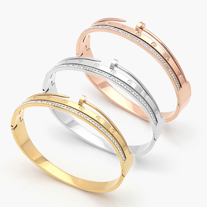 VP113 Brazalete Acero Inoxidable Tornillo Zirconias 0353 - Imagen 1
