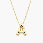 Collar Iniciales Globo Chapa de Oro 10 - A