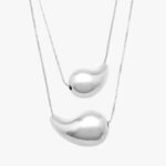Collar Chapa de Oro Gota Color Plata - CH