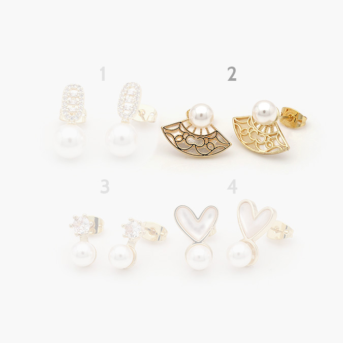 ca50371 Broqueles Chapa de Oro Perlas 0371 - Imagen 1