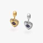 Dije Acero Inoxidable Corazón Ojo Turco 0450